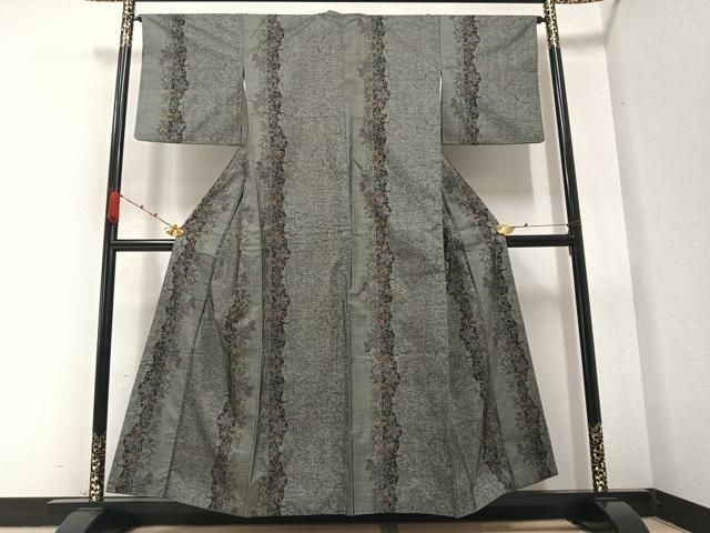 平和屋着物 本場大島紬 カタス9マルキ 草花間道 正絹 AABA8894ph