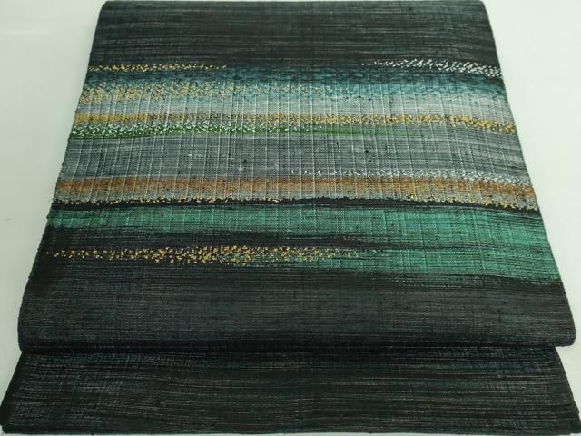 平和屋本店□極上 西陣 老舗 渡文謹製 手織 すくひ 両面 太鼓柄袋帯  