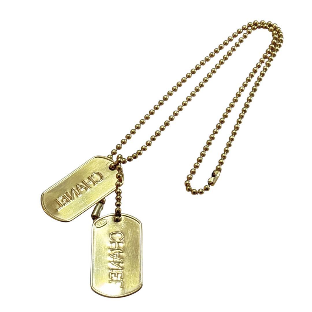 送料無料商品 |  公式 オンライン シャネル CHANEL レア 希少 ネックレス ロゴプレート ドッグタグ アクセサリー