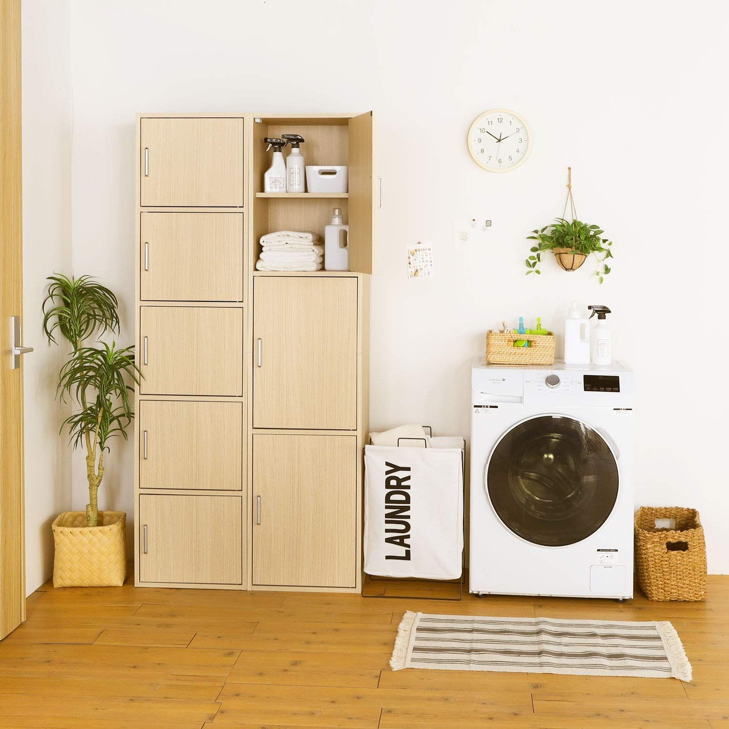 白井産業 収納棚 ラック 整理棚 3段の扉付き収納 同シリーズで  