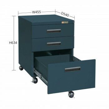 サカエ キャビネットワゴン ダークグレー NW-3CBND