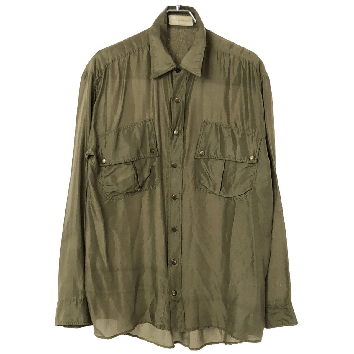 FAITH CONNEXION フェイスコネクション 15AW オーバーサイズシルクミリタリーシャツ 15030570000530 カーキ XS
