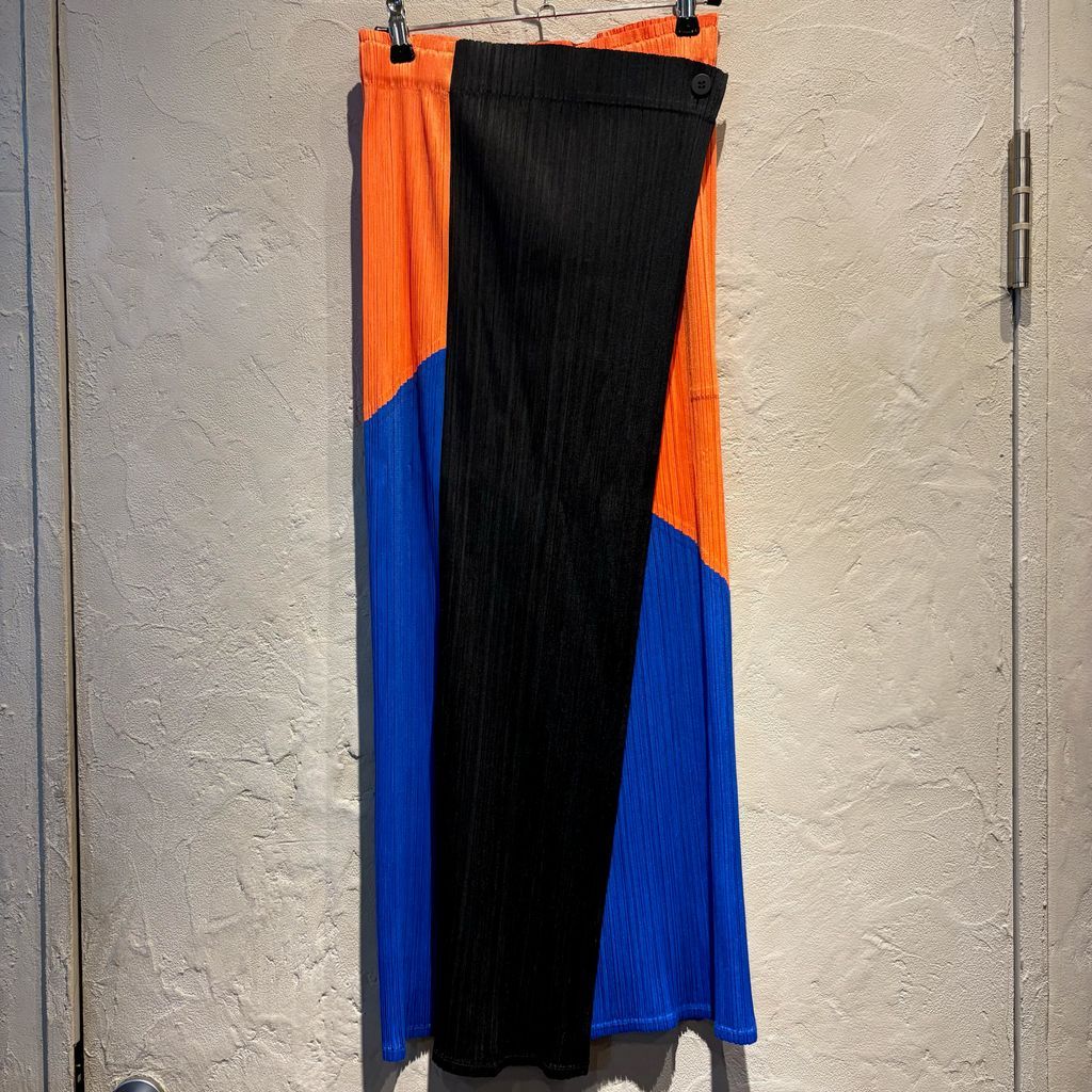 PLEATS PLEASE ISSEY MIYAKE プリーツプリーズイッセイミヤケ 21SS Long Skirt ロングスカート ブラック オレンジ ブルー size 4 代官山A10