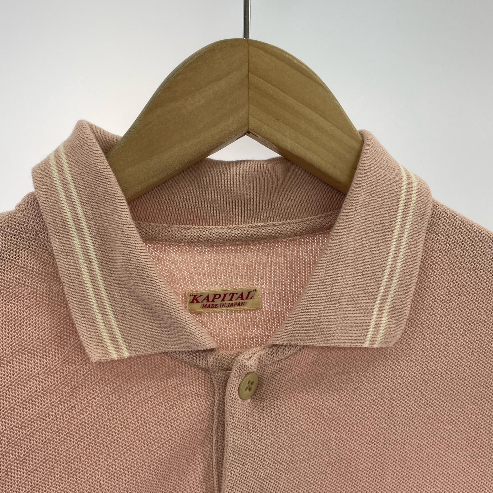 KAPITAL ﾄﾞﾗｲ鹿の子 BIG ﾎﾟﾛｼｬﾂ 4 ﾋﾟﾝｸ