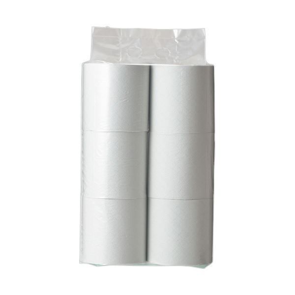 キッチン・食器 （まとめ）TANOSEE トイレットペーパー水に流せる芯 ダブル 75m 1ケース(24ロール：6ロール×4パック)【×3セット】