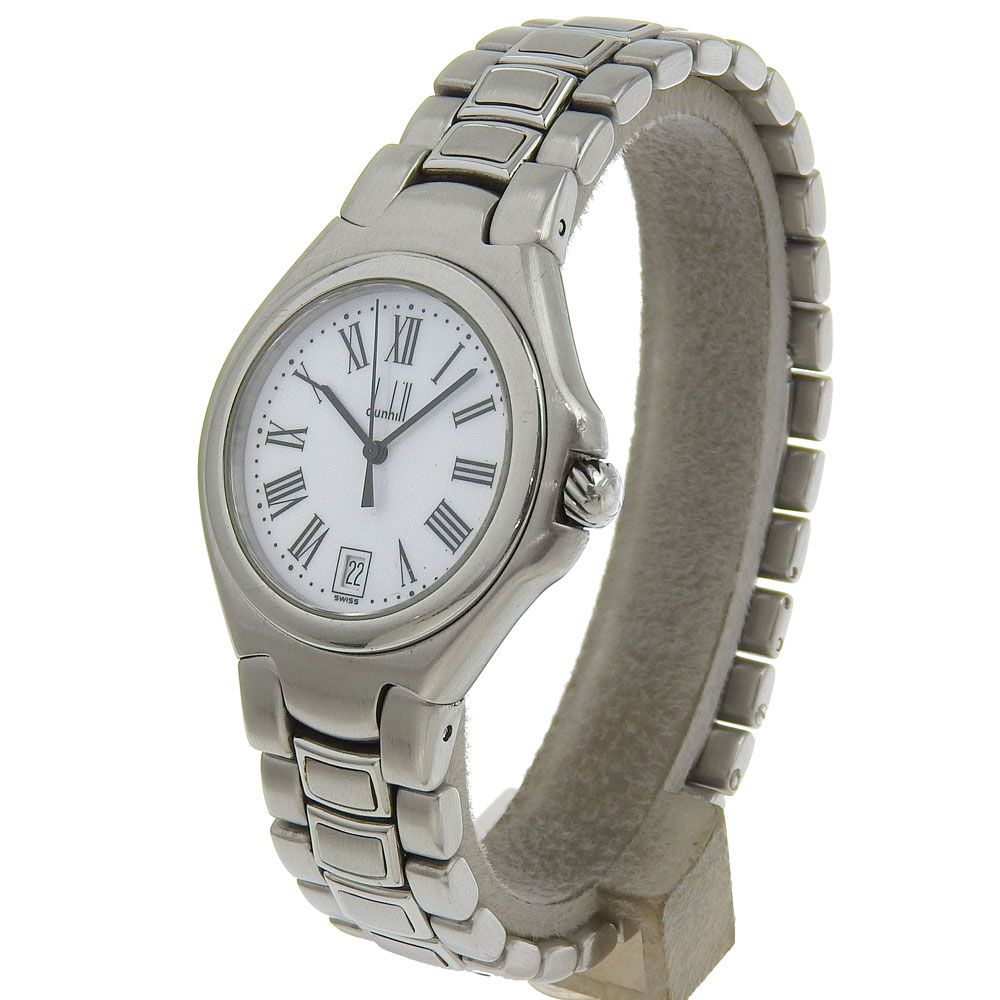 【電池交換済】dunhill ダンヒル 腕時計 ロンディニウム シルバー 本物保証】 超美品 ダンヒル DUNHILL ロンディニウム デイト 白
