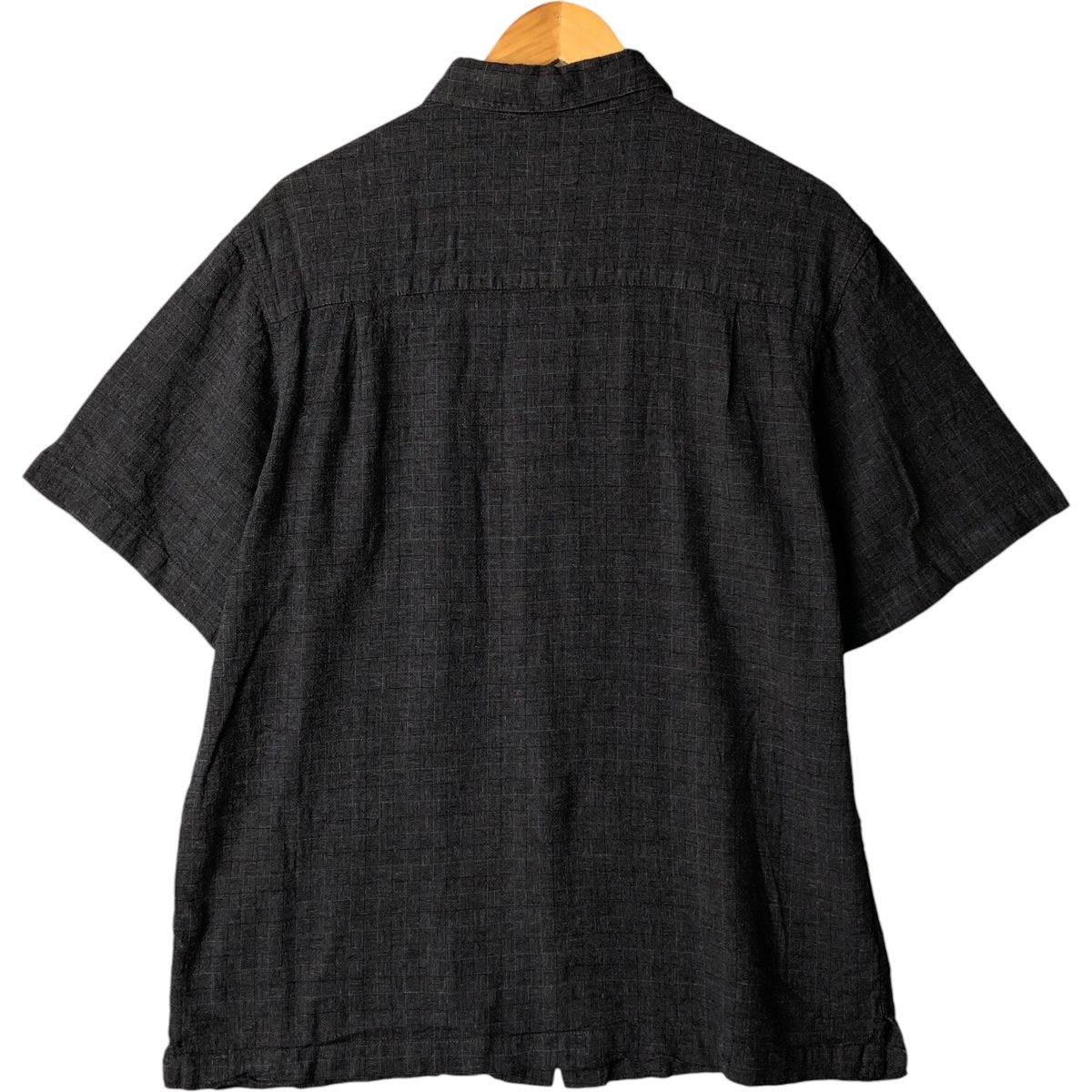 古着 90年代 ハガー haggar チェック柄 半袖 レーヨン×リネン