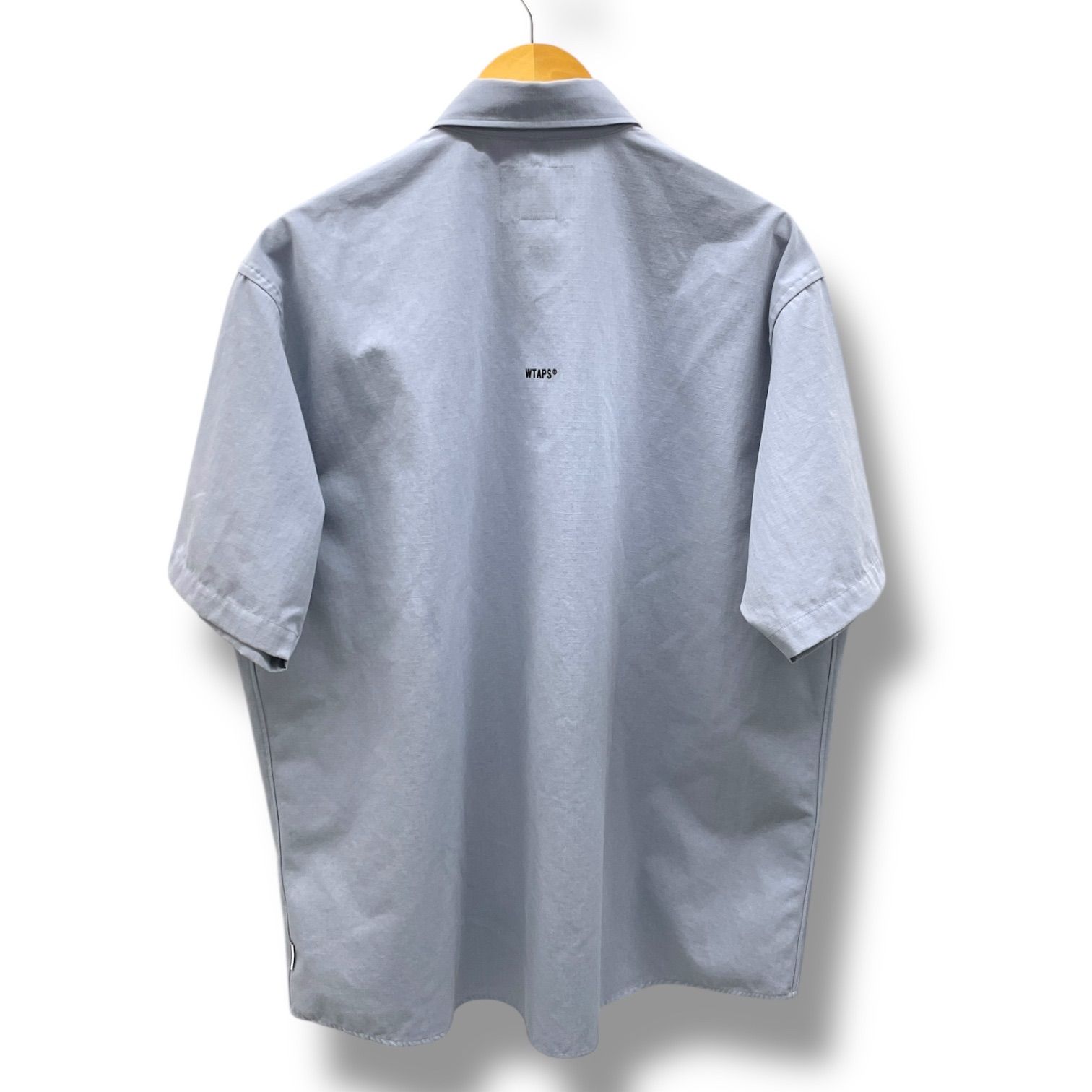 WTAPS ダブルタップス WTAPS REPO 01 SS CTPL RIPSTOP SIGN オーバーサイズシャツ 半袖 トップス 231TQDT-SHM02 青 ブルー Mサイズ メンズ 夏 ゴーゴー古着久喜倉庫店 No.1288