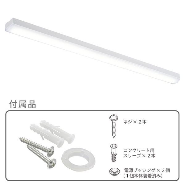 LEDベースライト トラフ型 40形 100-242V電圧対応 昼白色 4600 lm 電気工事必要 LT-BS4400C08N-N