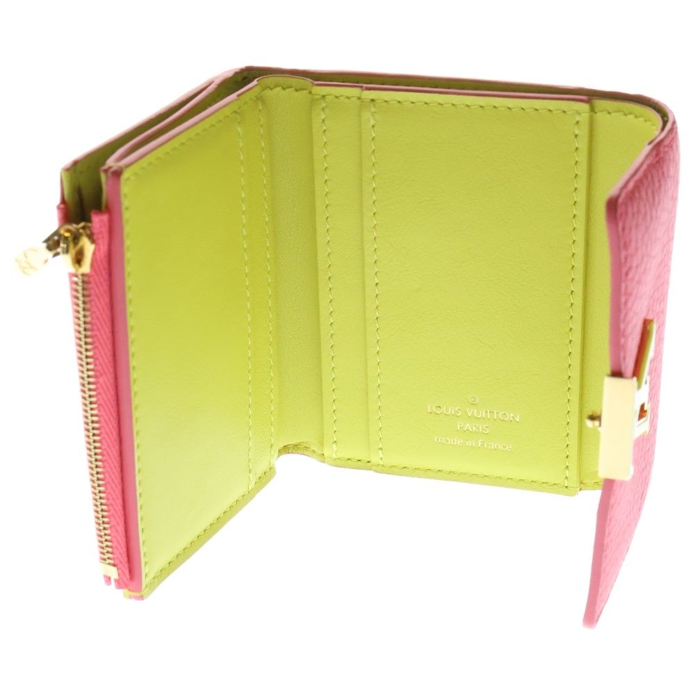 LOUIS VUITTON ルイヴィトン ポルトフォイユカプシーヌ XS バイカラー レザー コンパクトウォレット 2つ折り財布 ピンク/イエロー M81203 RFID レディース LOUIS VUITTON (ルイヴィトン) ポルトフォイユカプシーヌ XS バイ