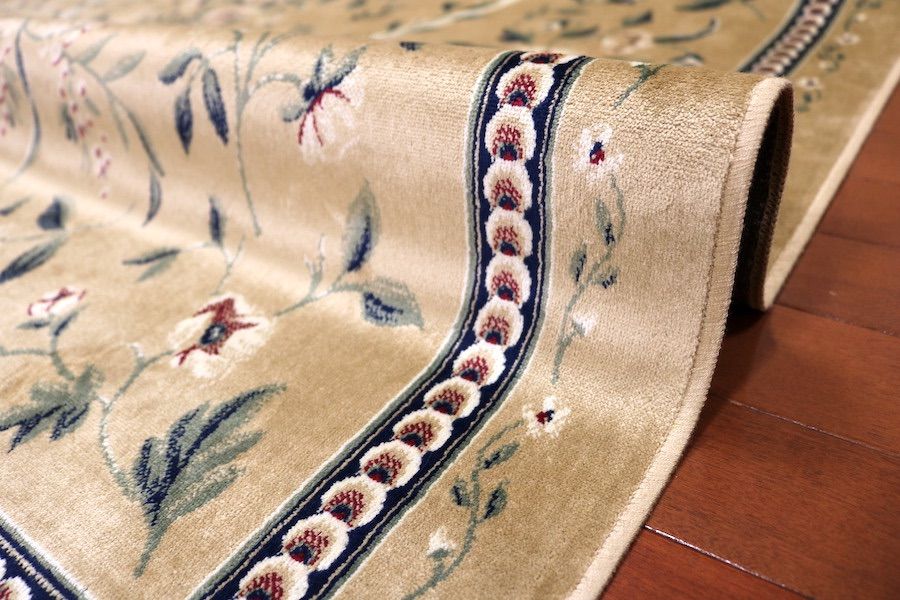 ペルシャ柄絨毯 160×230 新品未使用 ラグ カーペット ゴールド 訳あり