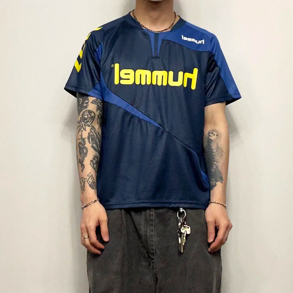 Hummel hummel(ヒュンメル) ヴィンテージ フットボール ジャージ 半袖Tシャツ