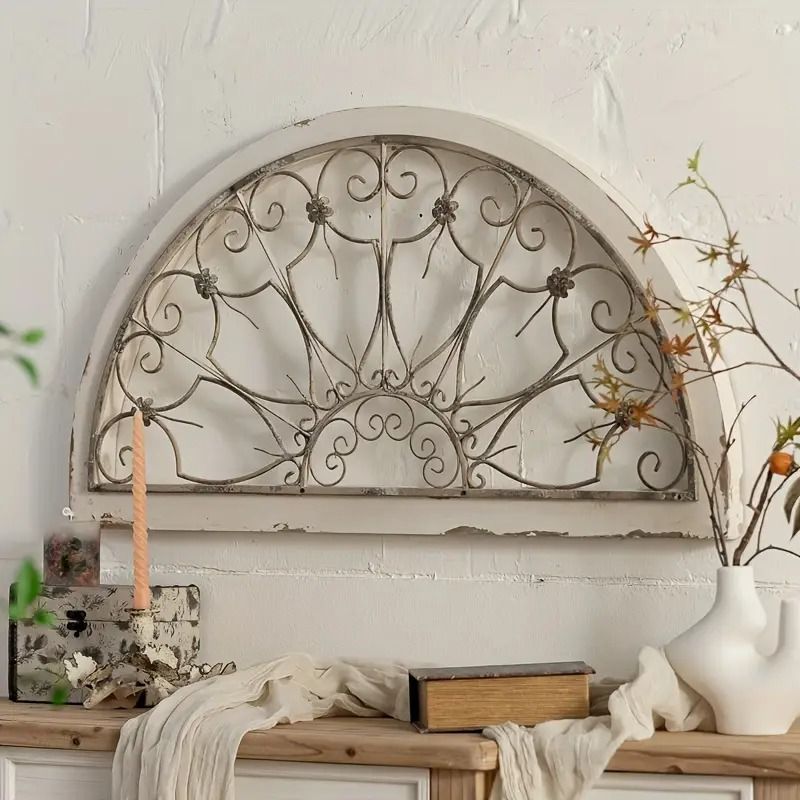 ウォールデコ 壁飾り メタル ウォールアート アーチ型 装飾 アンティーク 壁掛けインテリア おしゃれ ヴィンテージ ナチュラル カフェ風 飾り ヨーロピアン フレンチカントリー デコレーション 玄関 リビング NEXPOTALLINN_EU