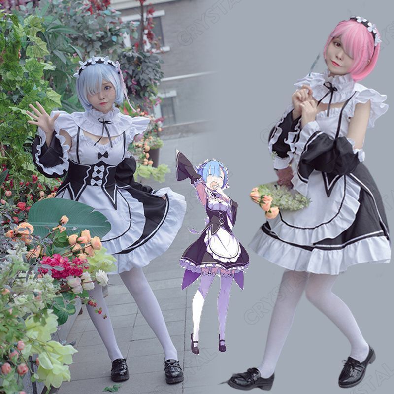 コスプレ メイド服 Re ０から始まる異世界生活 ラム レム コスチューム レディース 萌え アニメ 仮装 かわいい 女性 オリジナルコスプレ S～XXXL