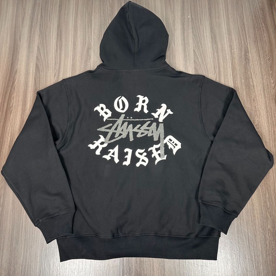 STUSSY x BORN x RAISED FW23 アルファベットロゴファスナーパーカー