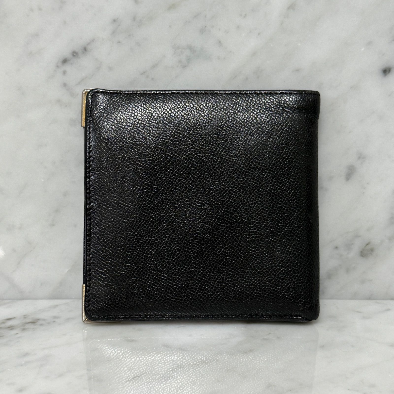 90s Yves Saint Laurent イヴサンローラン 二つ折り美品 本革 レザー