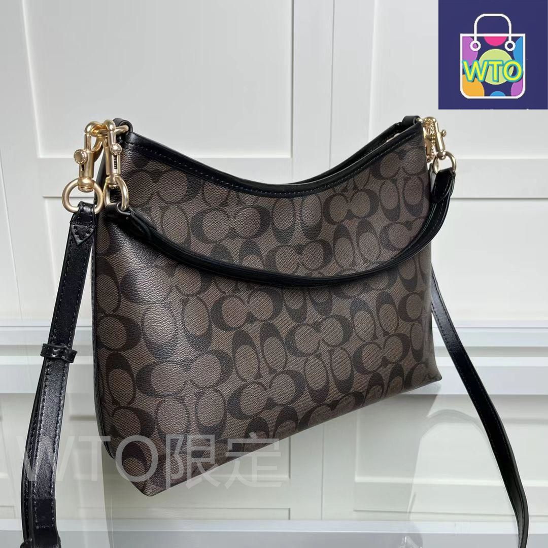 【極美品未使用】COACH シグネチャーダークブラウン ショルダーバッグ 新品未使用 COACH コーチ ショルダーバック シグネチャー ダーク