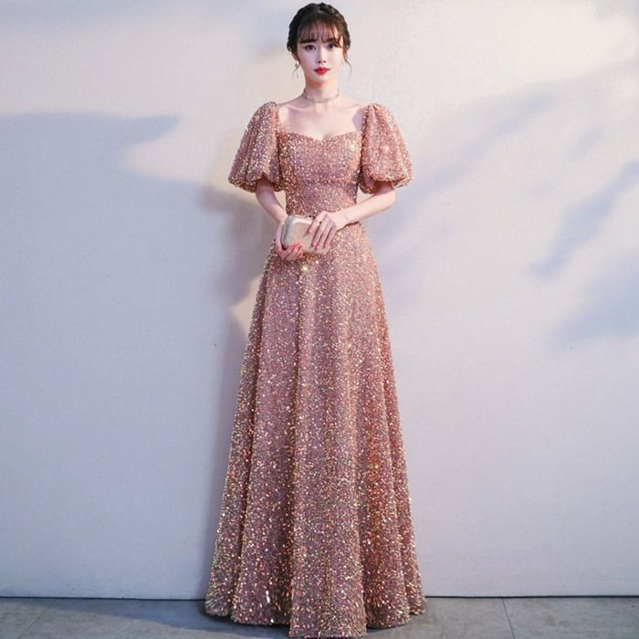 ドレス パーティードレス ロングドレス キラキラ 演奏会用 結婚式 ワンピース レディース ドレス お呼ばれ フォーマルドレス 大人 ピアノ 発表会 マキシ丈 20代30代40代 成人式