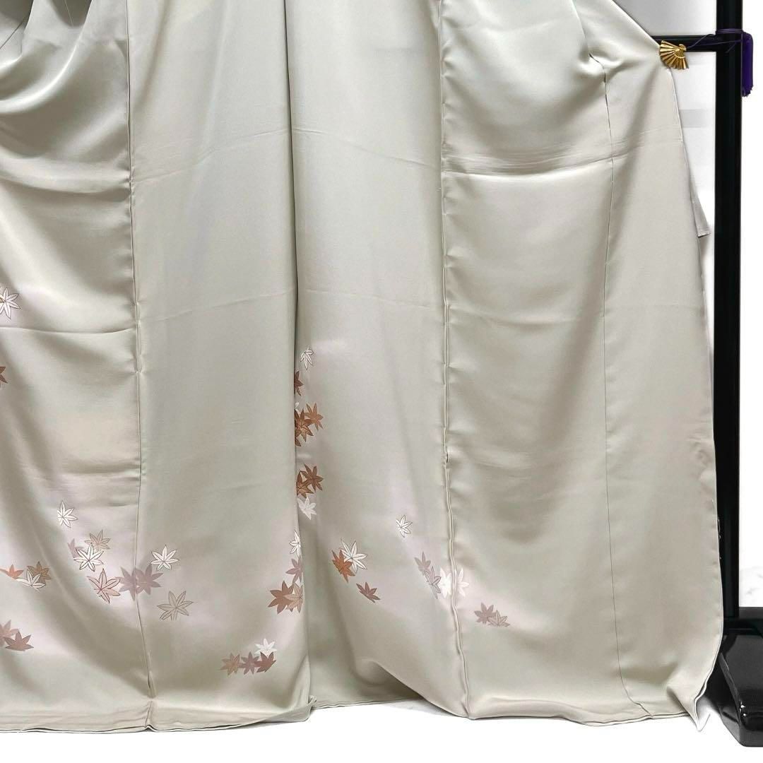 仮絵羽訪問着金駒刺繍楓くすみカラーグリーン伊と幸着物024a d