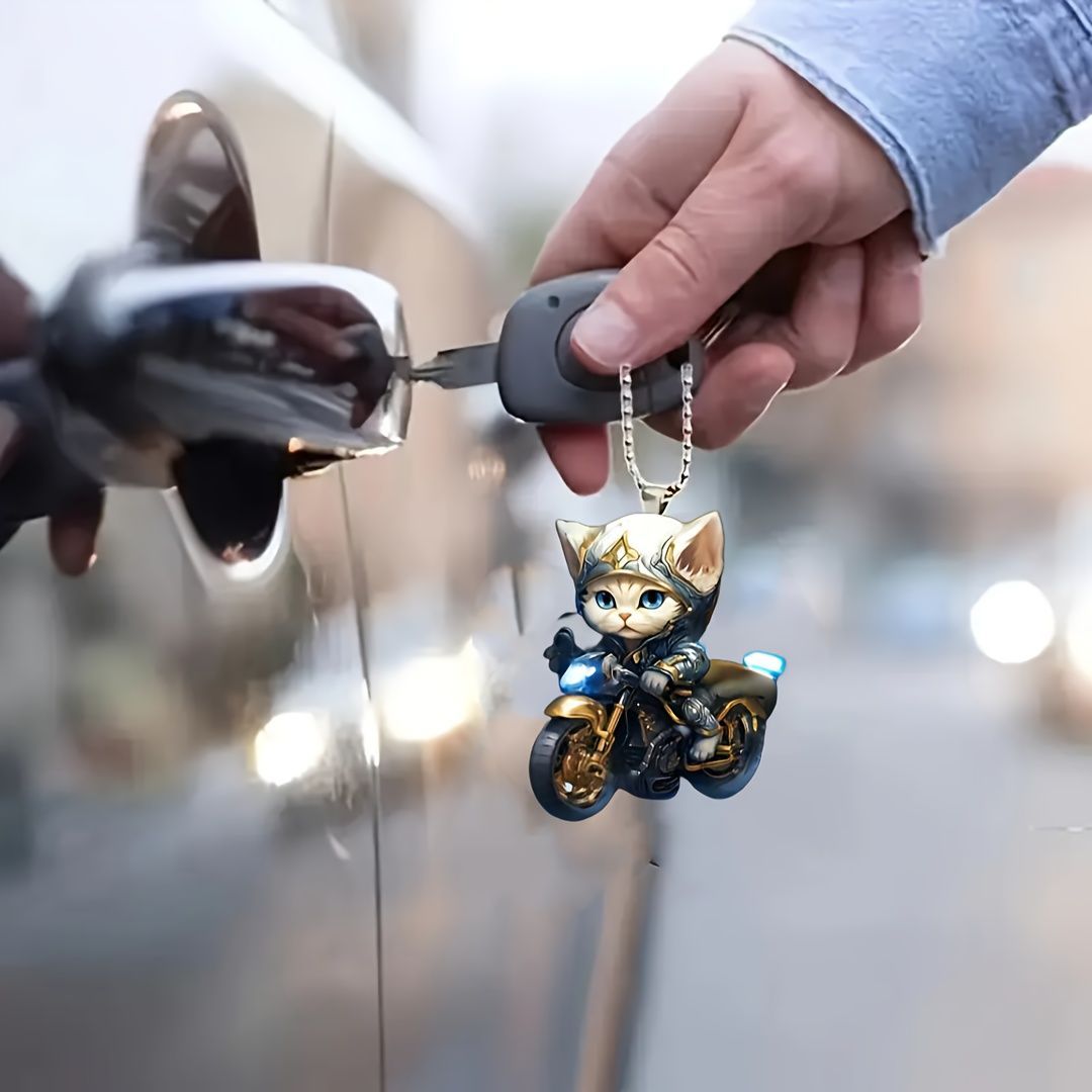 金属製バイクアート 猫とキャラクター付き オートバイ・バイク
