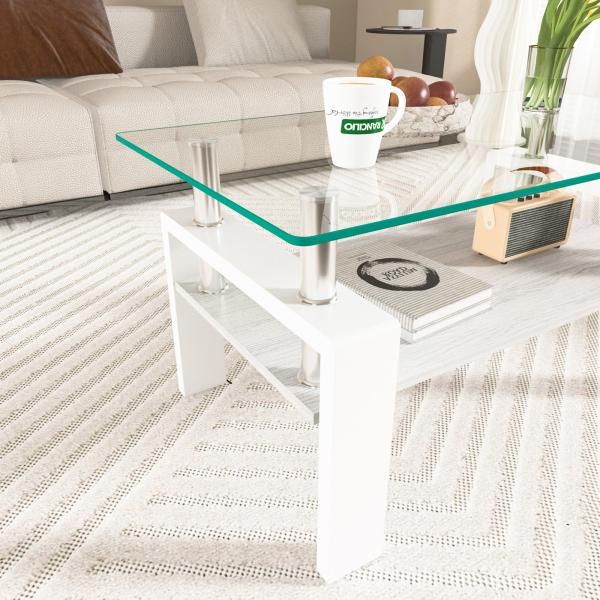 リビングテーブル 強化ガラス天板