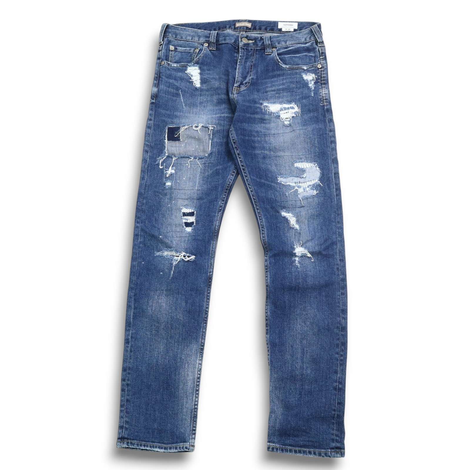 BAYFLOW ベイフロー テーパード ダメージリペア加工 ストレッチ W30 BAYFLOW DENIM ベイフロー 通年 ストレッチ☆ ダメージ＆リペア加工
