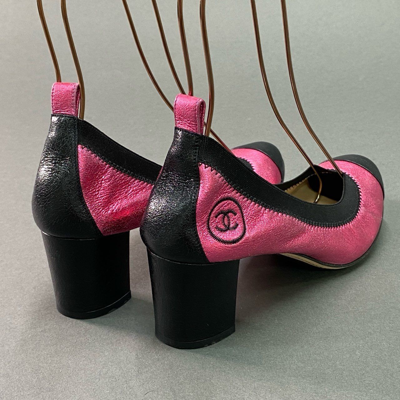 8g8 《美品》 CHANEL シャネル CC ココマーク ヒールバレエ