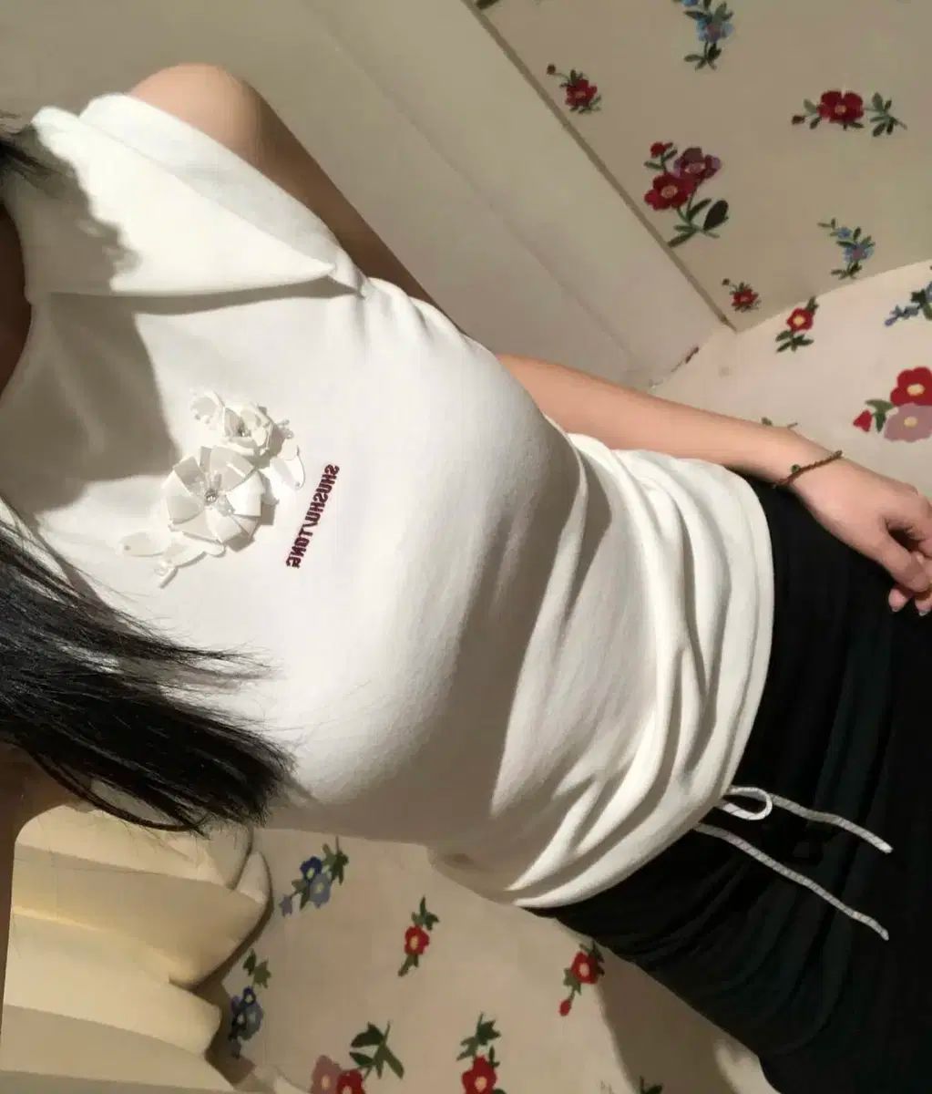 SHUSHU TONG 白 Kara スリーブレス トップス