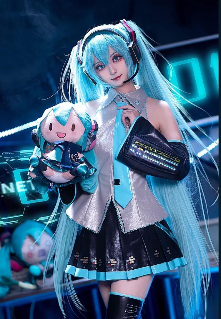 初獣猫 初音ミク コスプレ 公式服 衣装 ウィッグ 靴追加可