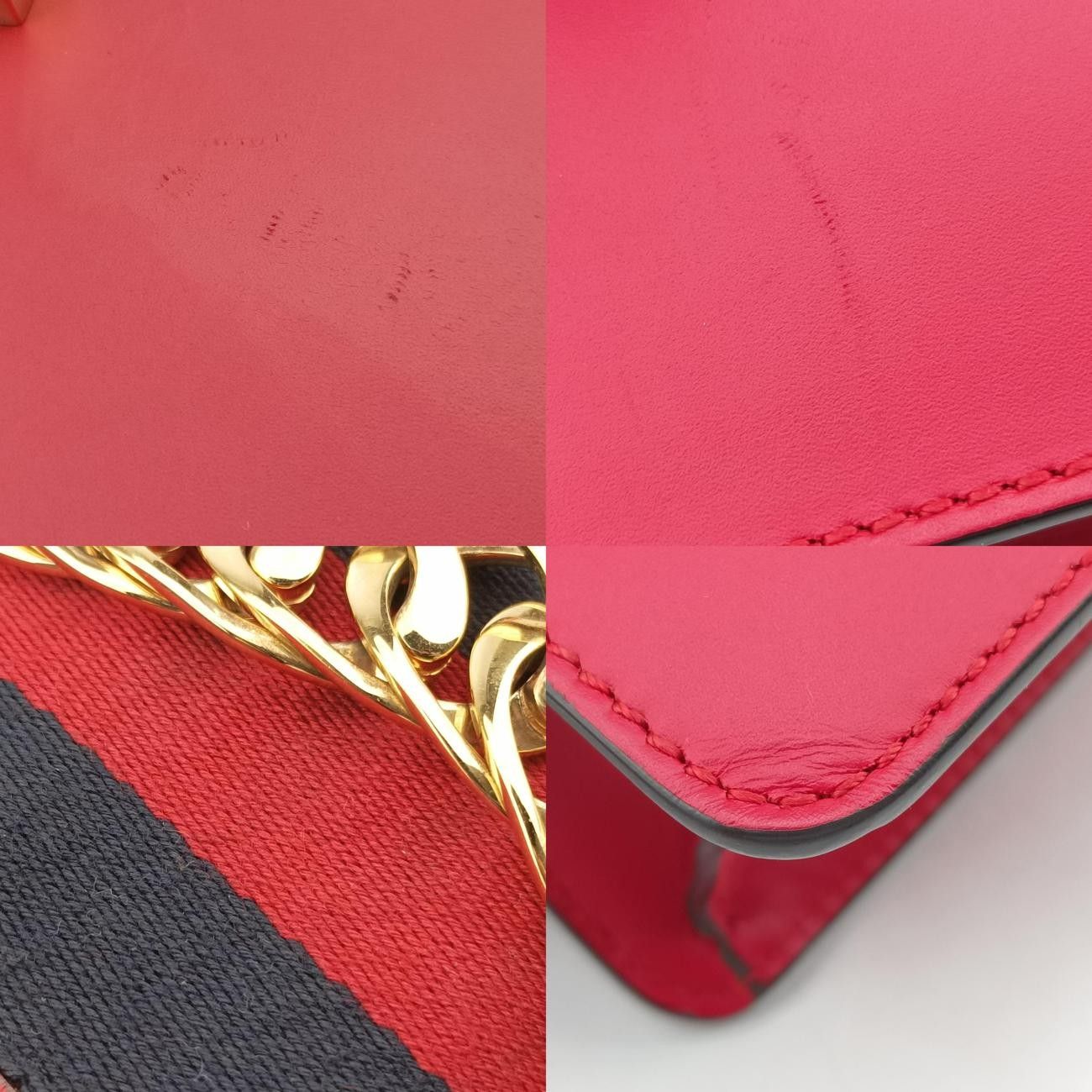 グッチGucciシルヴィレッド×ネイビーレザー421882I023030035