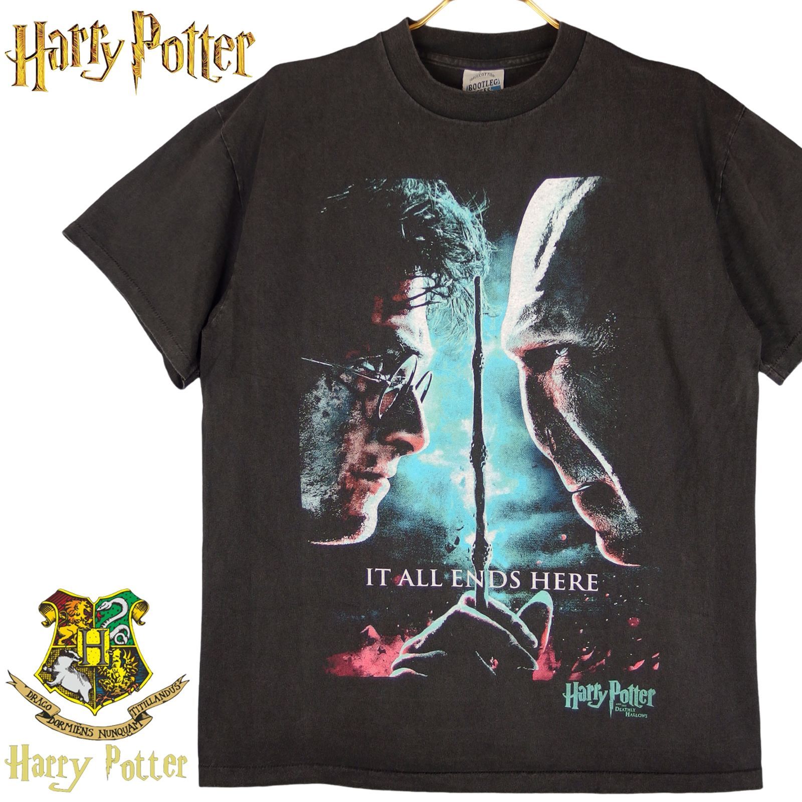 198 ハリーポッター Tシャツ Harry Pottrer 半袖 映画T ブラック 198 ハリーポッター Tシャツ Harry Pottrer 半袖 映画T ブラック