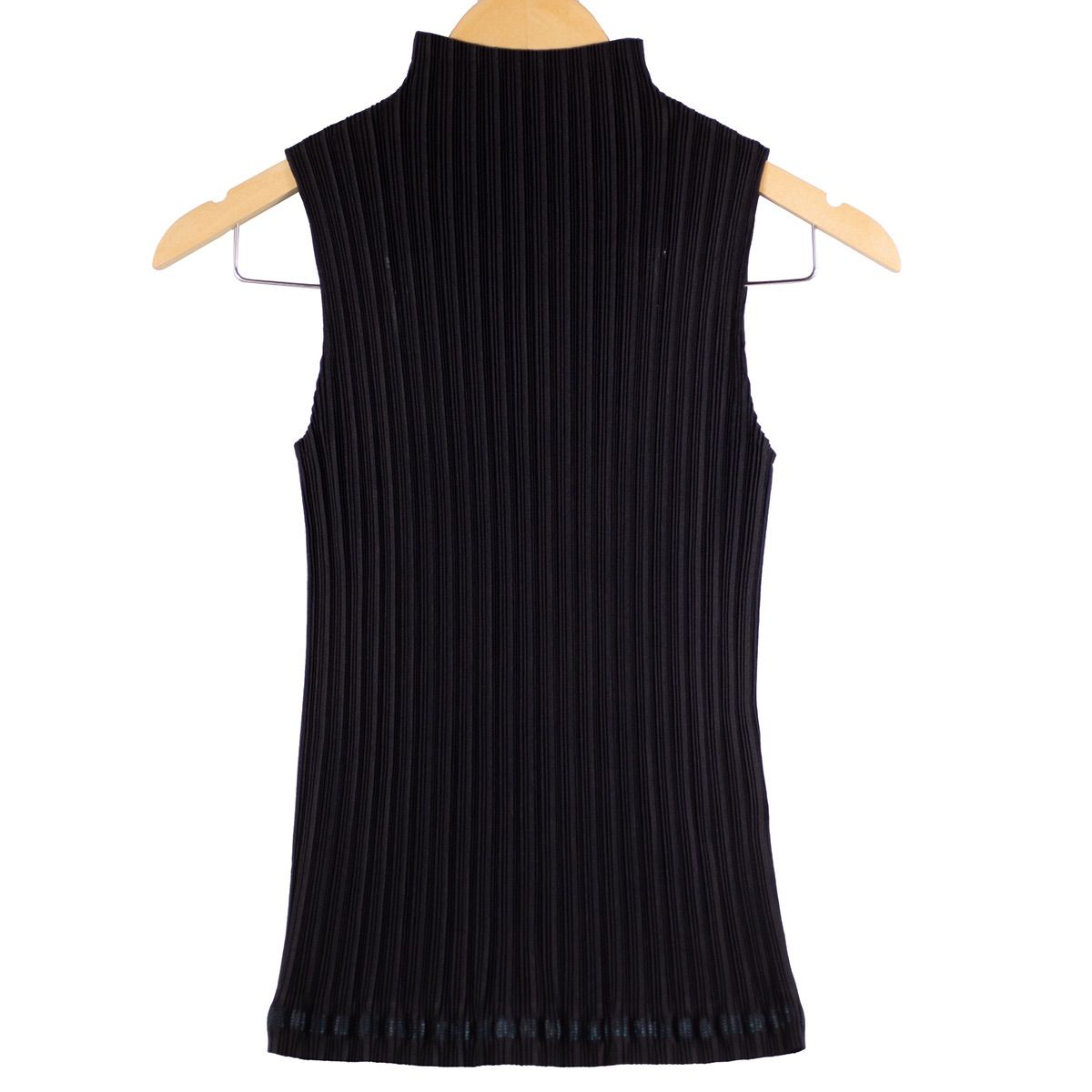 ISSEY MIYAKE イッセイミヤケ PLEATS PLEASE プリーツプリーズ ハイネック ノースリーブ カットソー PP53FK341 ブラック 黒 レディース サイズ3 -A 9356