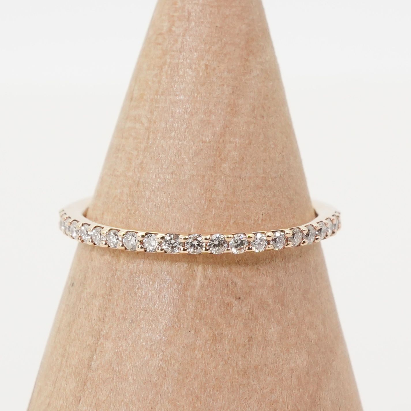 4℃ K10 ダイヤモンド ハーフエタニティ ピンキー リング/24-4587