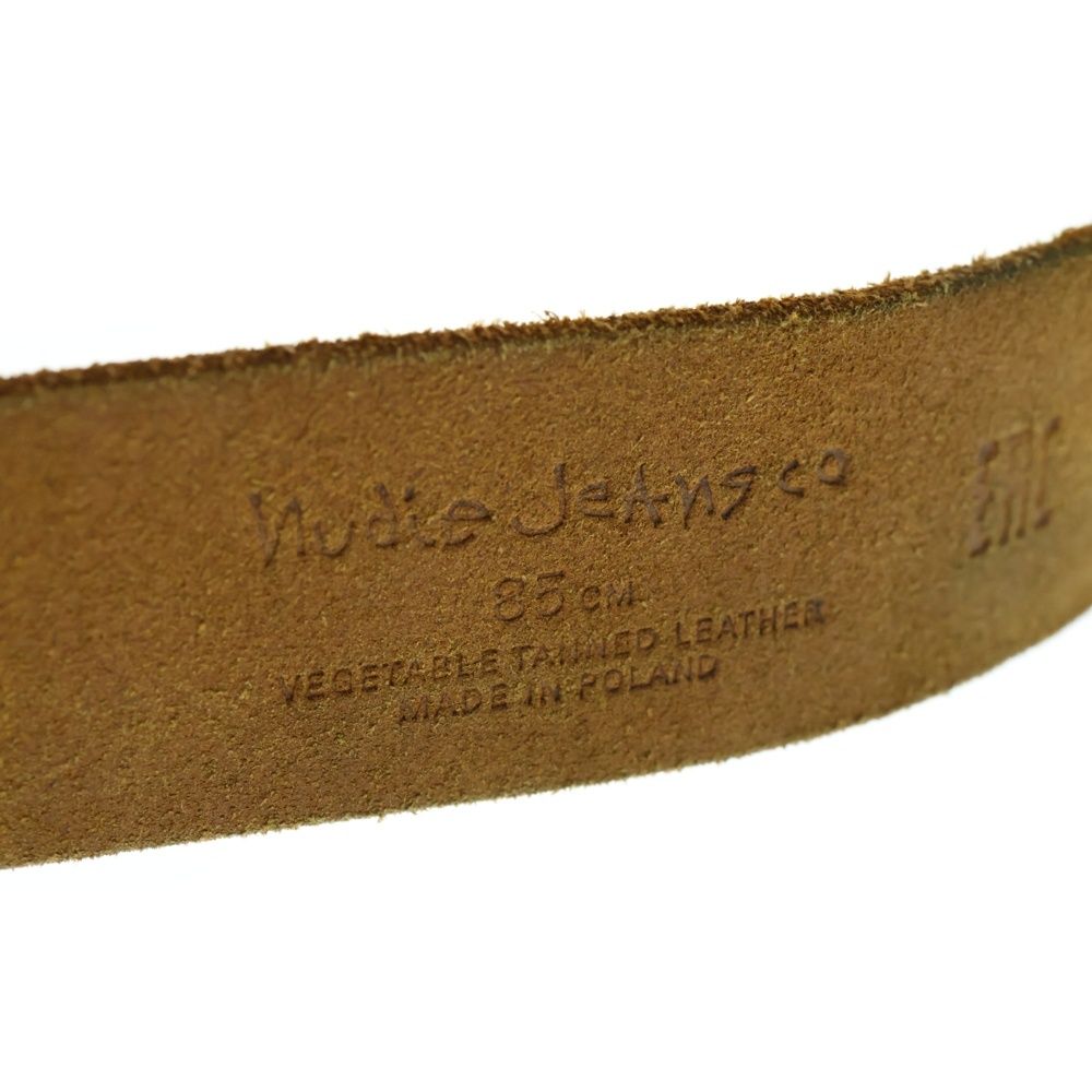 nudie jeans (ヌーディージーンズ) Leather Belt ロゴ バックル レザー