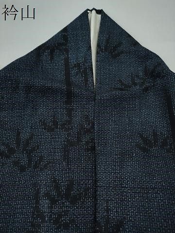 平和屋着物●本場結城紬　重要無形文化財　100亀甲　笹竹文　正絹　逸品　CAAS7455yc 平和屋着物○本場結城紬 重要無形文化財 100亀甲 笹竹文 正絹 逸品