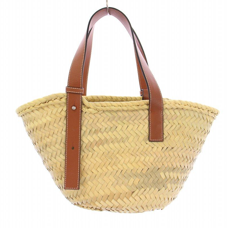 ロエベ LOEWE バスケットバッグ スモール ヤシの葉＆カーフ アナグラム