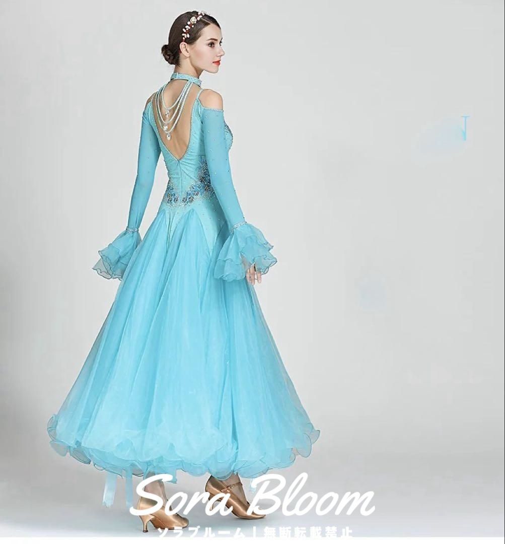 社交ダンス スタンダードドレス 白樺ドレス デモンストレーション 競技会 社交ダンス スタンダードドレス 白樺ドレス