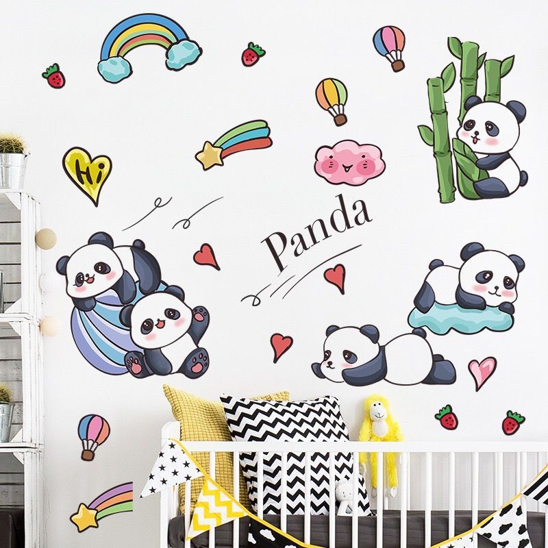 (NO.488）DIY剥がせる壁飾り　ウォールステッカー　綺麗な仕上がり　パンダ