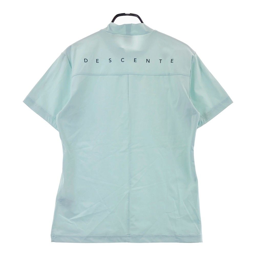 デサント ゴルフウェア モックネックシャツ 半袖シャツ ブルー Mサイズ