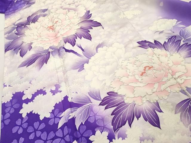 321 振袖フルセット 正絹 青紫 銀彩 刺繍 暈し染め 華やか ギャル 321 振袖フルセット 正絹 青紫 銀彩 刺繍 暈し染め 華やか ギャル