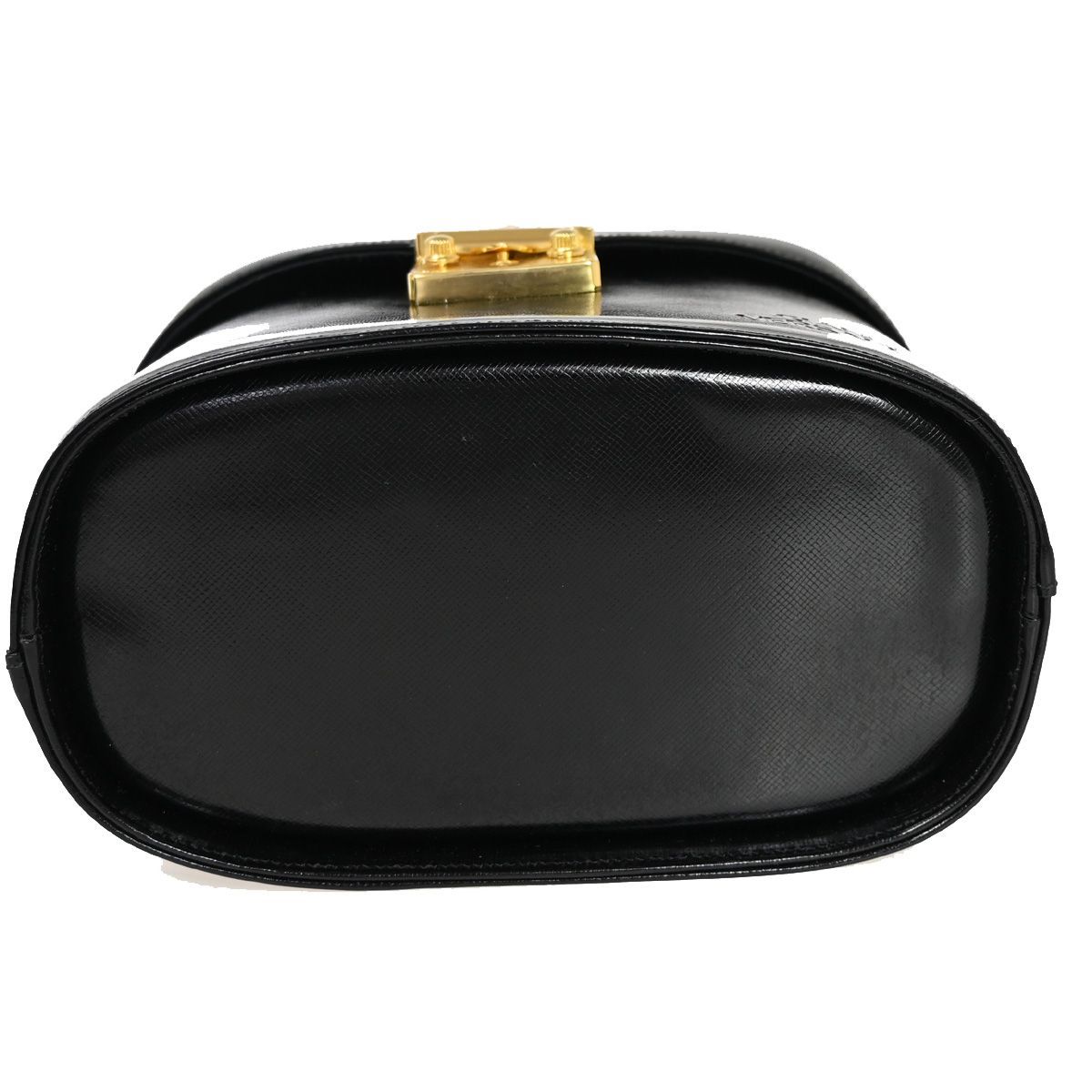 美品 VERSACE ヴェルサーチ バニティ ハンドバッグ サンバースト レザー ヴェルサーチェ サンバースト ロゴ ハンドバッグ ヴァニティ