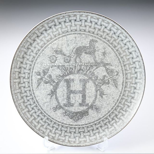 【新品 未使用】 エルメス タルトプラッター モザイク24 プラチナ タルトプラッター 〈モザイク 24〉 プラチナ | Hermès