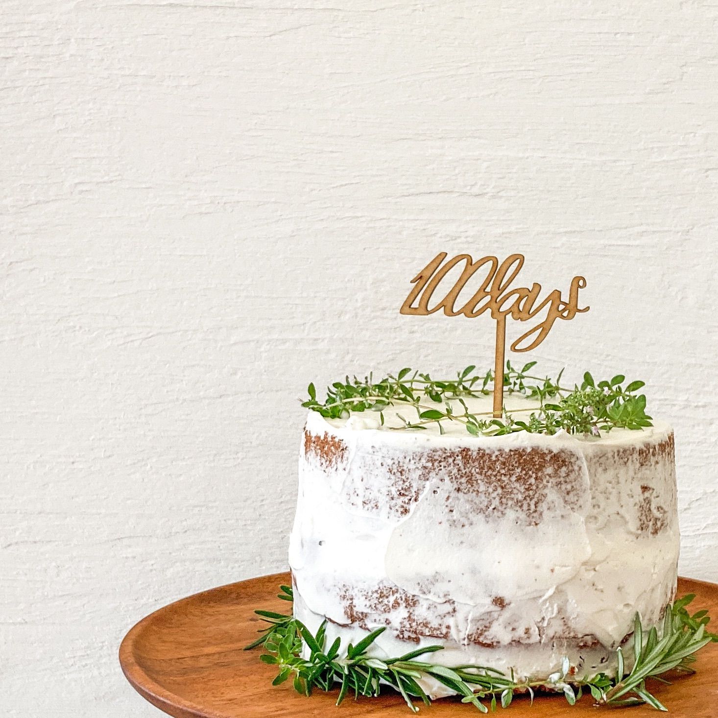 木製100daysケーキトッパー 100日祝い 百日祝い 世界の - 記念品