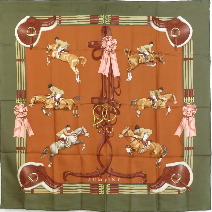 エルメス　カレ90 JUMPING エルメス スカーフ カレ90 JUMPING ジャンピング 乗馬 LEDOUX