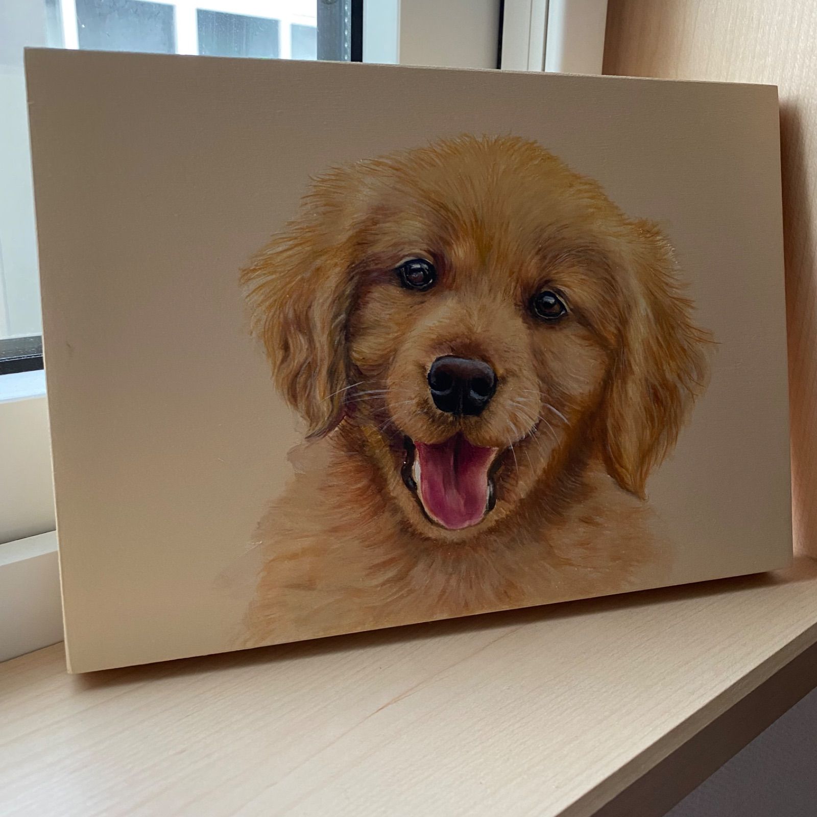 絵画　油絵　uF6-050720　可愛い子犬 メルカリ 絵画 絵 油絵 uF6-050720 可愛い子犬（油絵 オリジナル
