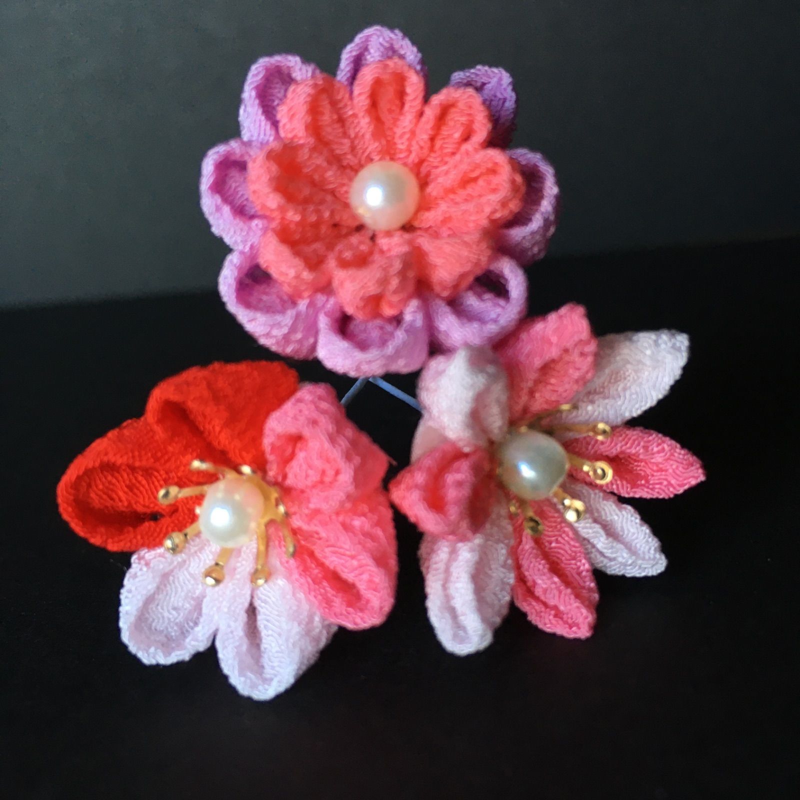 つまみ細工髪飾り 七五三 成人式 卒業式 - メルカリ