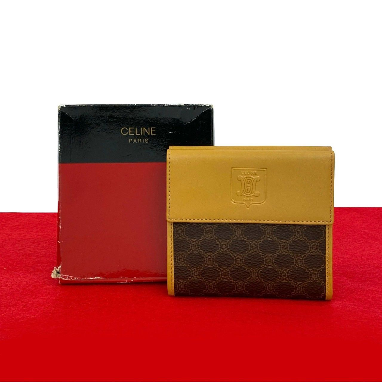 極 美品 箱付 CELINE セリーヌ ヴィンテージ マカダム ブラゾン