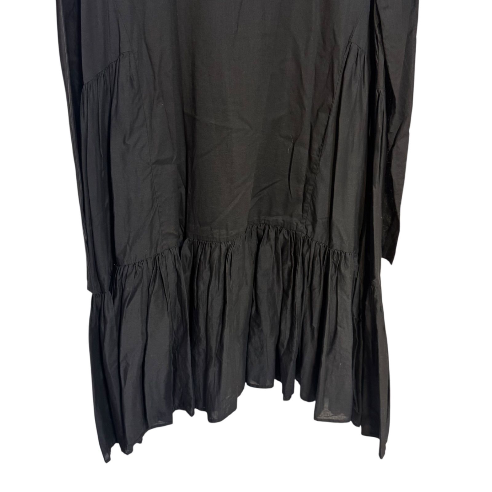 Merlette ブラック ひざ丈ワンピース 長袖 C346 【美品】 Merlette マーレット ワンピース ブラック 黒
