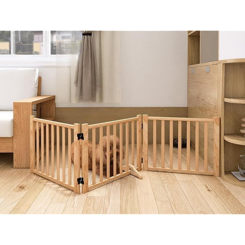 木製自立式ドッグゲート Amazon.co.jp: 木製自立式ドッグゲート (5枚、高さ43cm 長さ