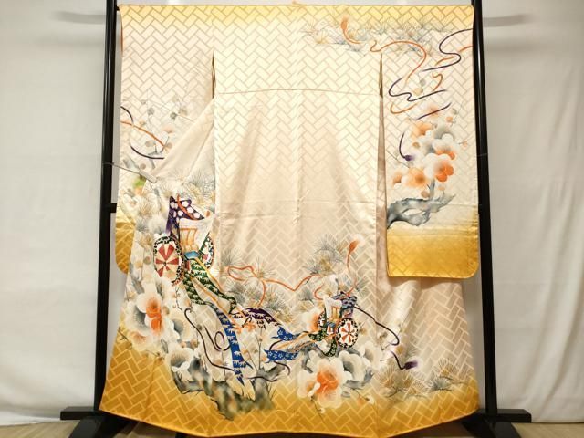 平和屋着物○豪華振袖 花尽くし 暈し染め 金銀彩 銀通し地